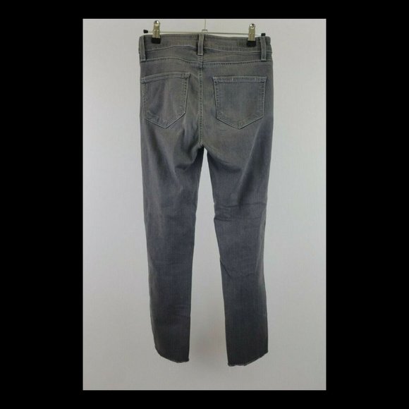 Paige Hoxton High Rise Skinny Crop Distressed Raw Hem Jean, Nila Grey - Picture 2 of 12